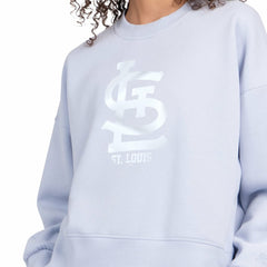 St. Louis Cardinals Starter Women's Pastels Boxy Fleece Sweatshirt - Light Blue - MLB Sale