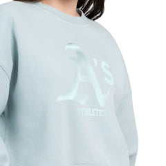 Athletics Starter Women's Pastels Boxy Fleece Sweatshirt - Mint - MLB Lifestyle