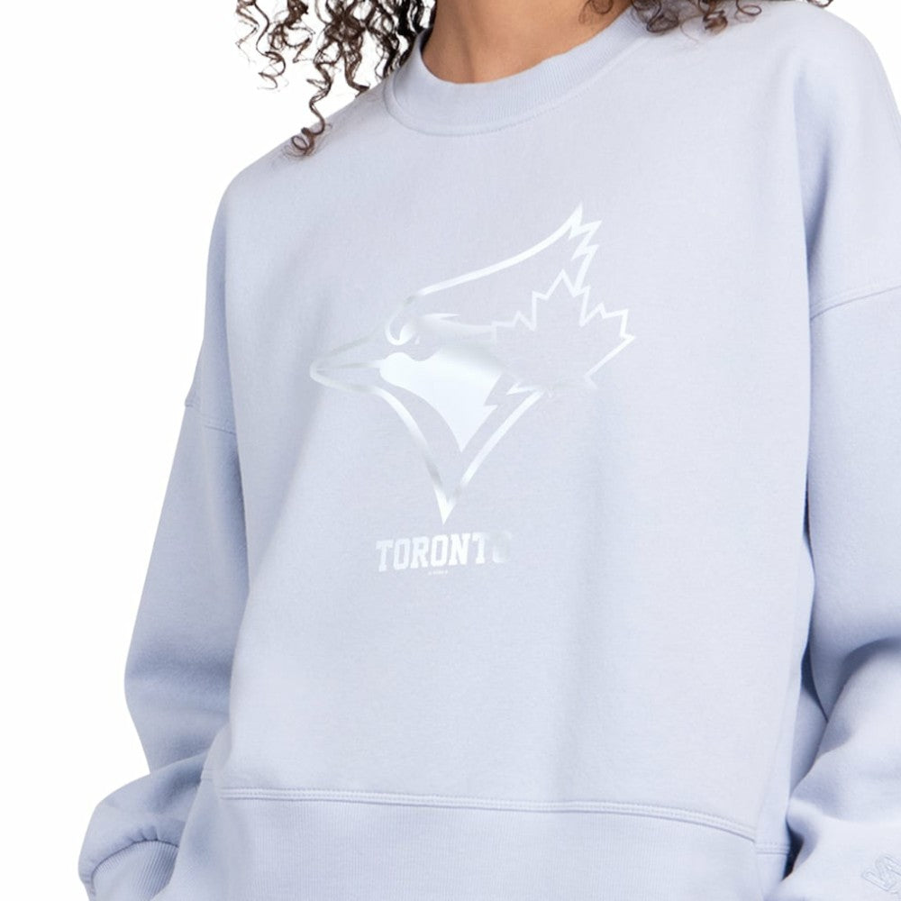 Toronto Blue Jays Starter Women's Pastels Boxy Fleece Sweatshirt - Light Blue - MLB Online