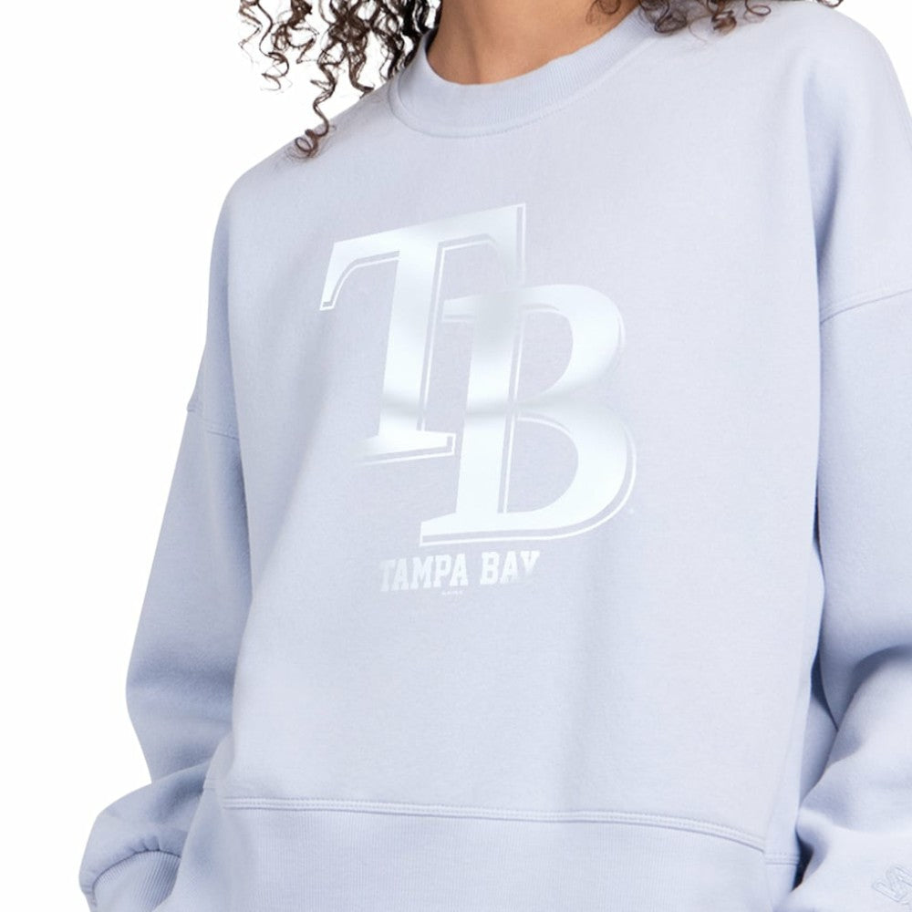 Tampa Bay Rays Starter Women's Pastels Boxy Fleece Sweatshirt - Light Blue - MLB Online