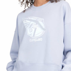 Cleveland Guardians Starter Women's Pastels Boxy Fleece Sweatshirt - Light Blue - MLB Discount