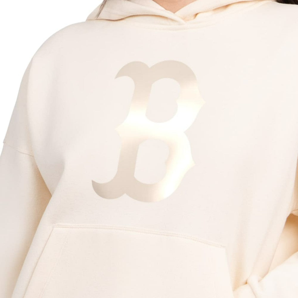 Boston Red Sox Starter Women's Pastel Relaxed Hoodie - Cream - MLB Lifestyle