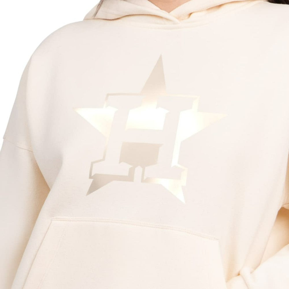 Houston Astros Starter Women's Pastel Relaxed Hoodie - Cream - MLB Sale