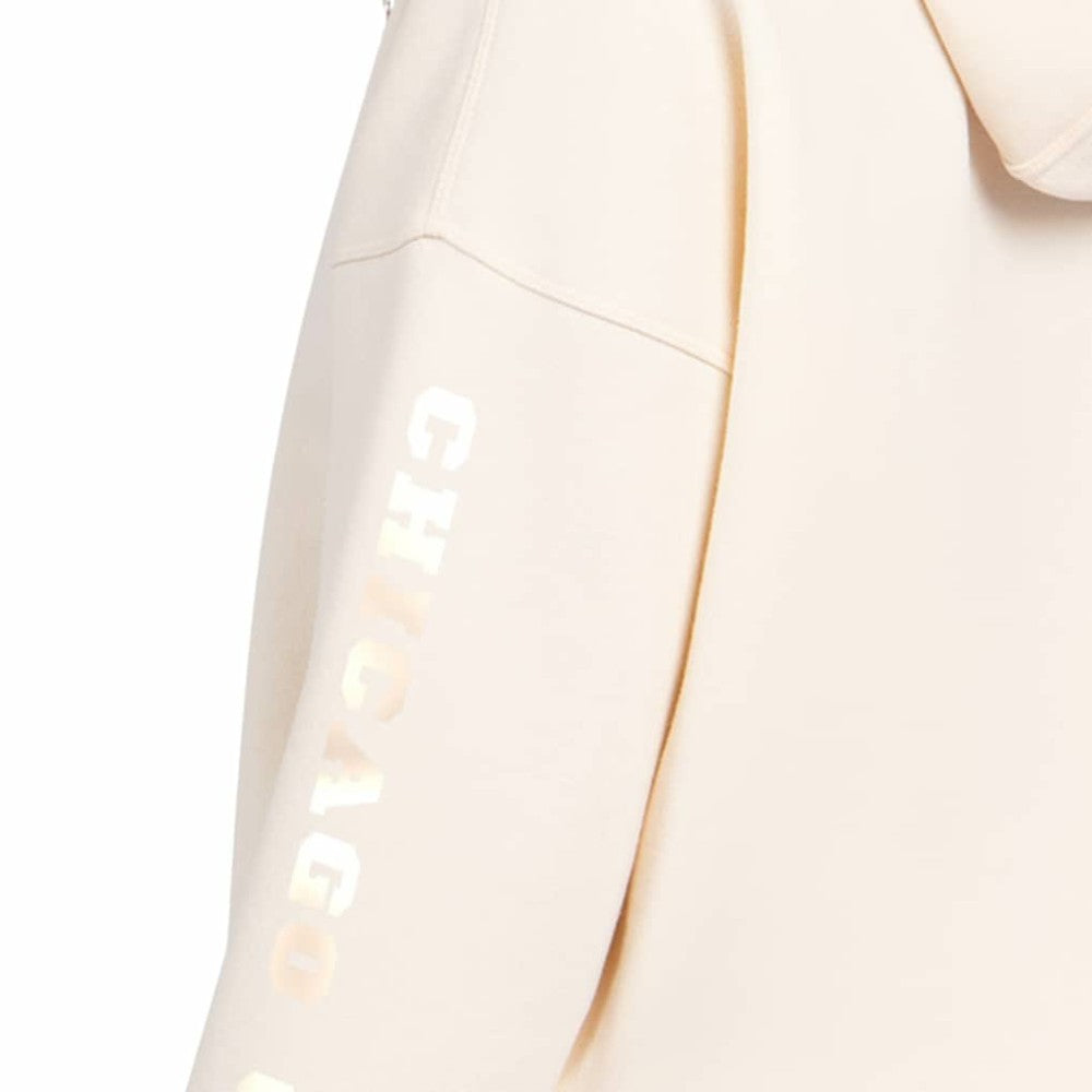 Chicago Cubs Starter Women's Pastel Relaxed Hoodie - Cream - MLB Lifestyle
