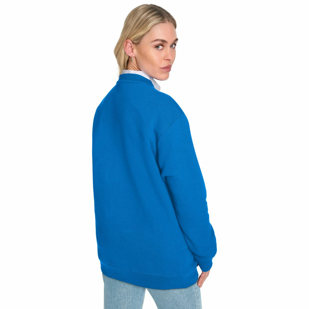 Detroit Lions Starter Women's Arch Stripe Fleece Crewneck Sweatshirt Blue
