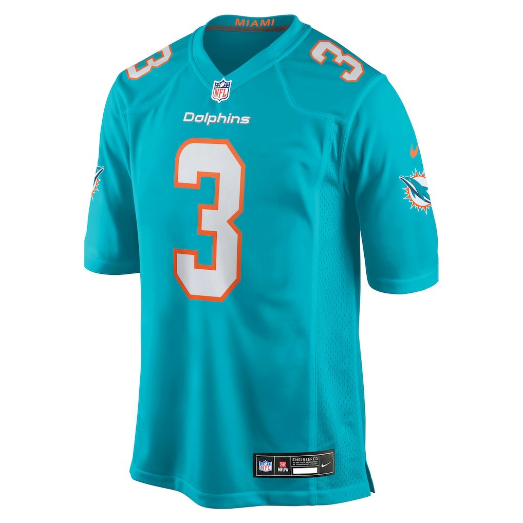 Nike K.J. Britt Miami Dolphins Team Game Jersey Aqua