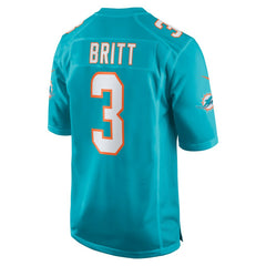 Nike K.J. Britt Miami Dolphins Team Game Jersey Aqua
