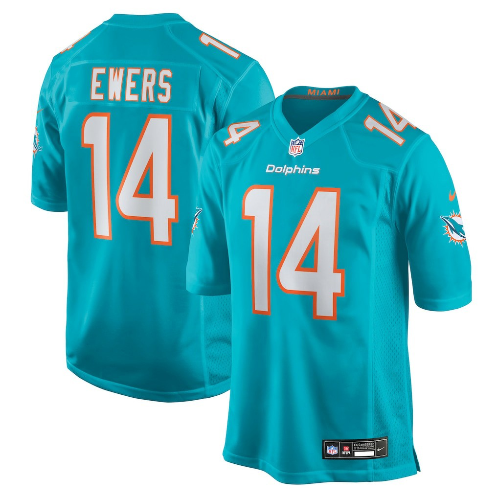 Nike Quinn Ewers Miami Dolphins Team Game Jersey Aqua