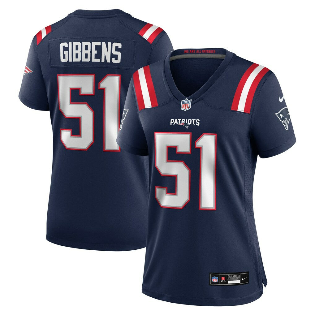 Nike Jack Gibbens New England Patriots Women's Team Game Jersey Navy