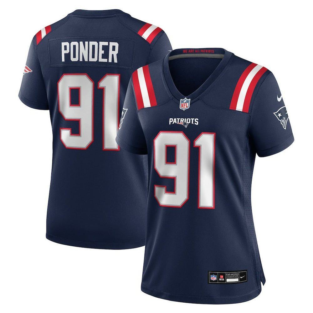 Nike Elijah Ponder New England Patriots Women's Team Game Jersey Navy