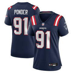 Nike Elijah Ponder New England Patriots Women's Team Game Jersey Navy