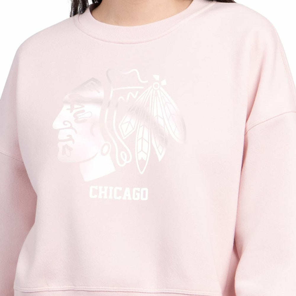 Chicago Blackhawks Starter Women's Boxy Cropped Sweatshirt - Pink - NHL 203459785
