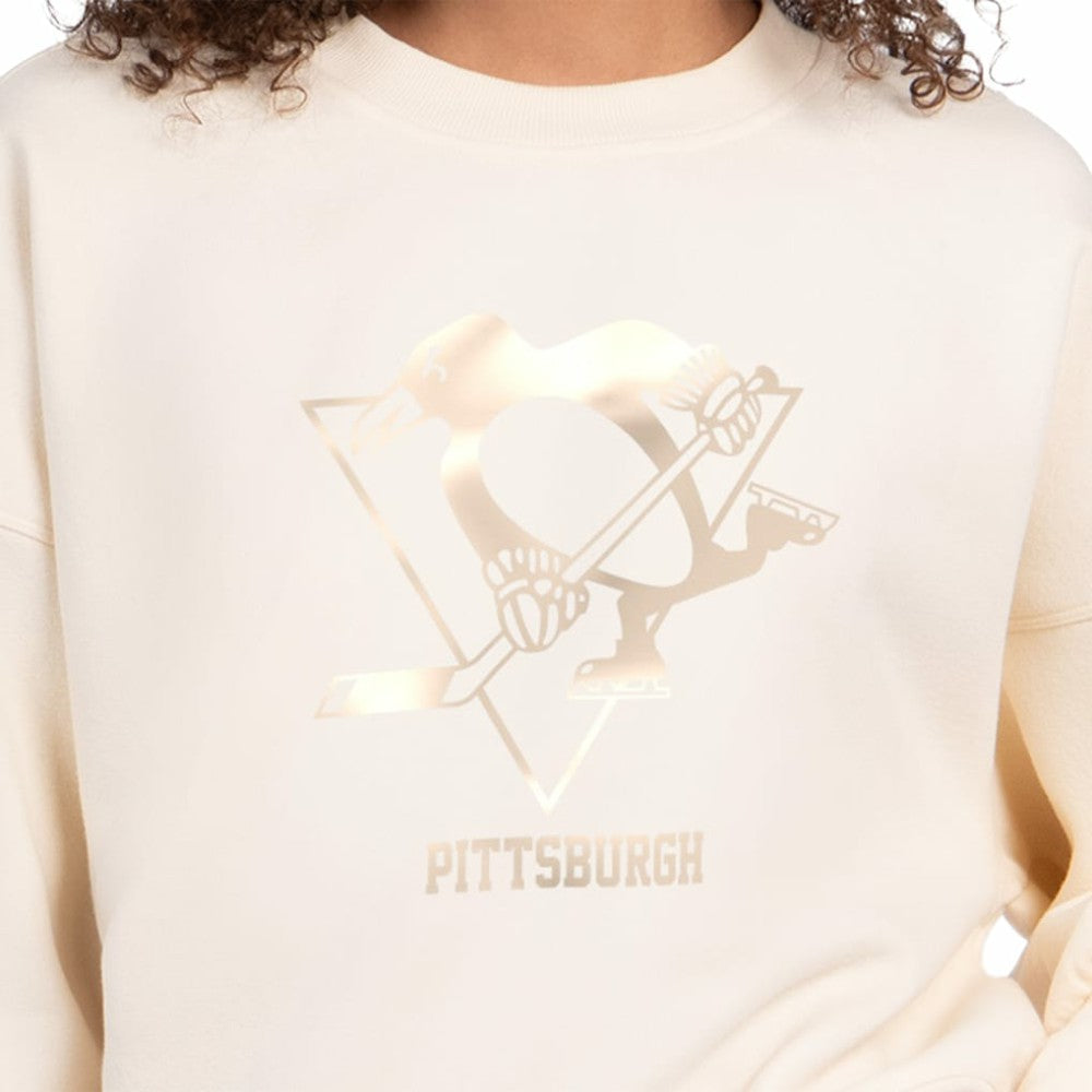 Pittsburgh Penguins Starter Women's Boxy Cropped Sweatshirt - Cream - NHL 203459797