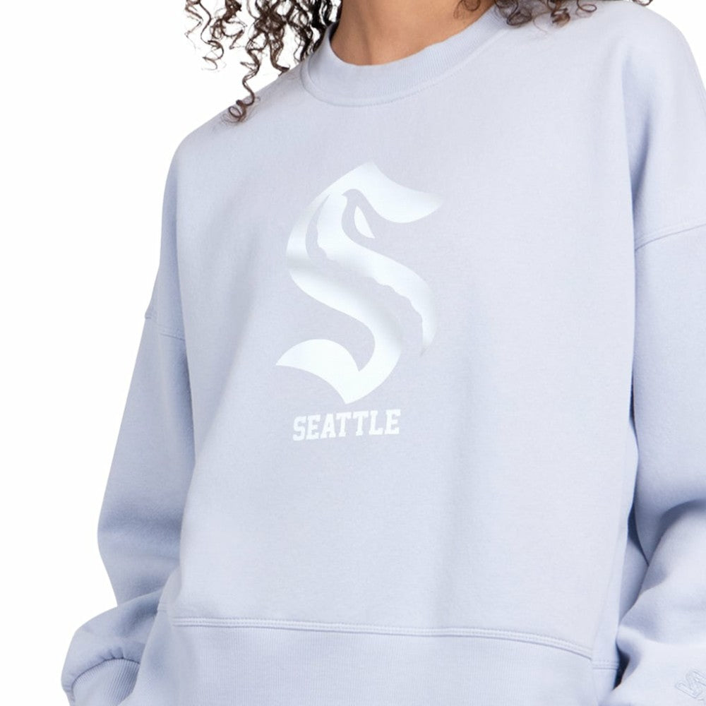 Seattle Kraken Starter Women's Boxy Cropped Sweatshirt - Blue - NHL 203459814
