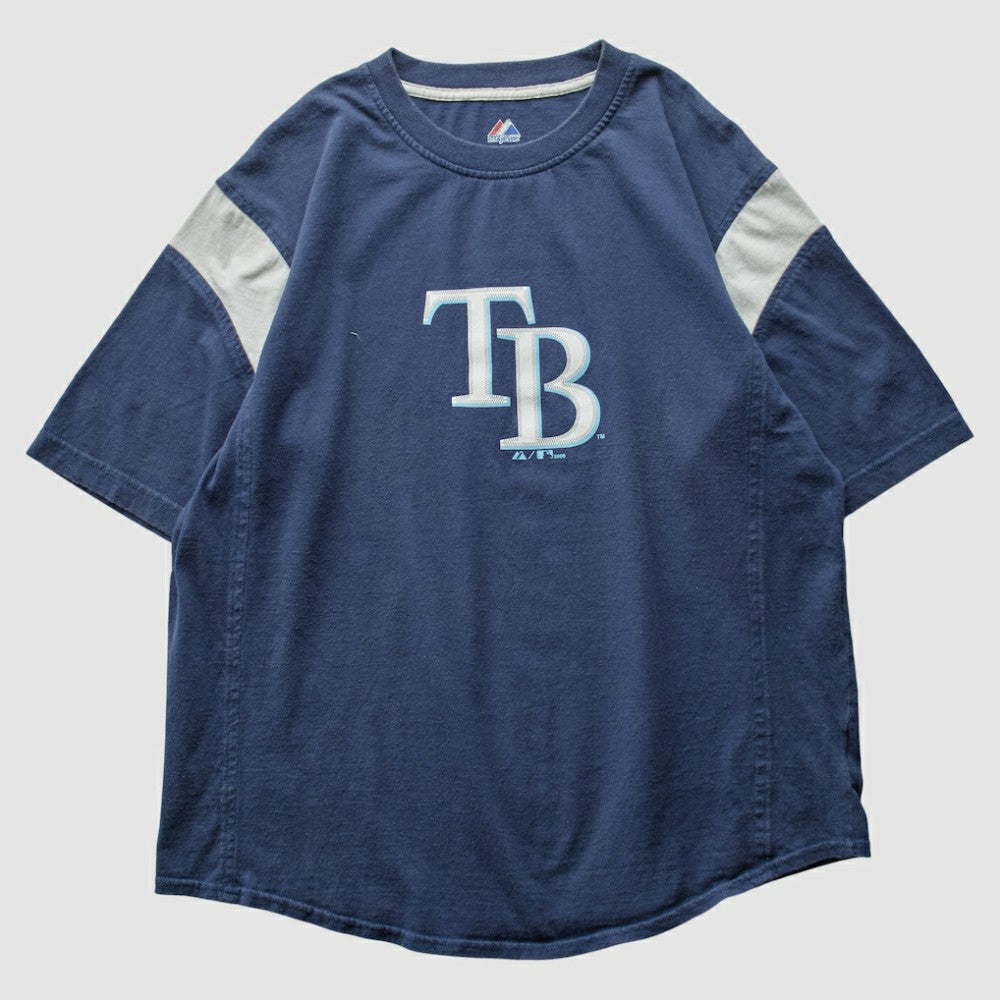 Tampa Bay Rays Majestic 2009 T-Shirt - Navy - Vintage - Fanatics Sale