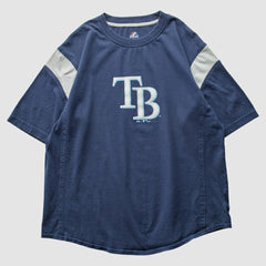 Tampa Bay Rays Majestic 2009 T-Shirt - Navy - Vintage - Fanatics Sale
