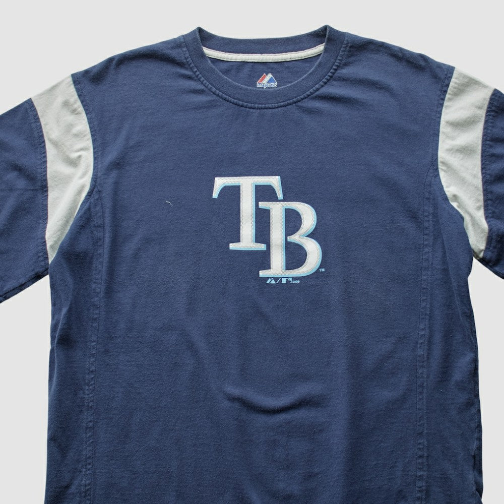 Tampa Bay Rays Majestic 2009 T-Shirt - Navy - Vintage - Fanatics Sale