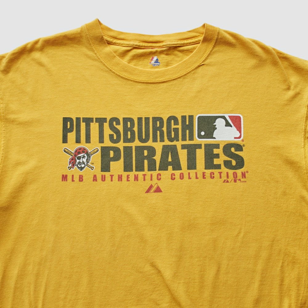 Pittsburgh Pirates Majestic 2008 T-Shirt - Yellow - Vintage - Fanatics Online
