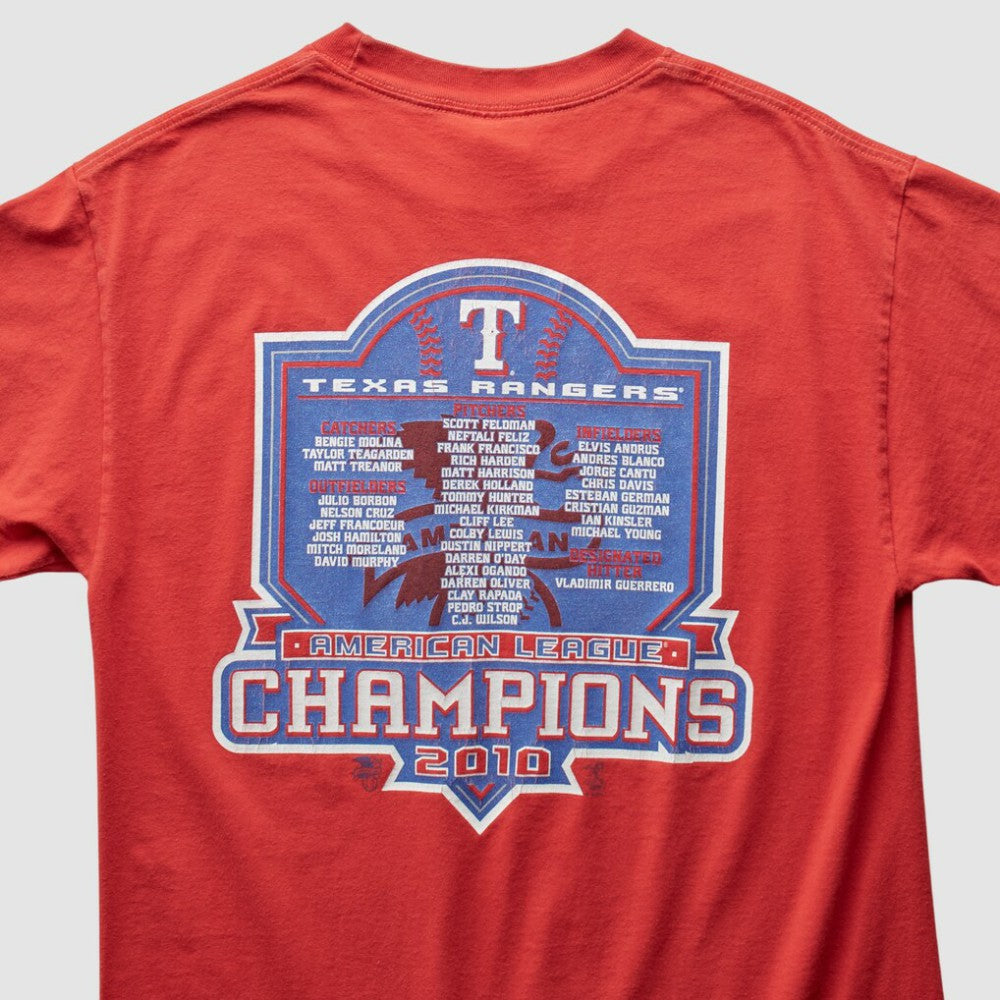 Texas Rangers Majestic 2010 T-Shirt - Red - Vintage - Fanatics on Sale