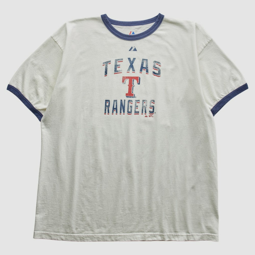 Texas Rangers Majestic 2010 T-Shirt - White - 2XVintage - Fanatics Online