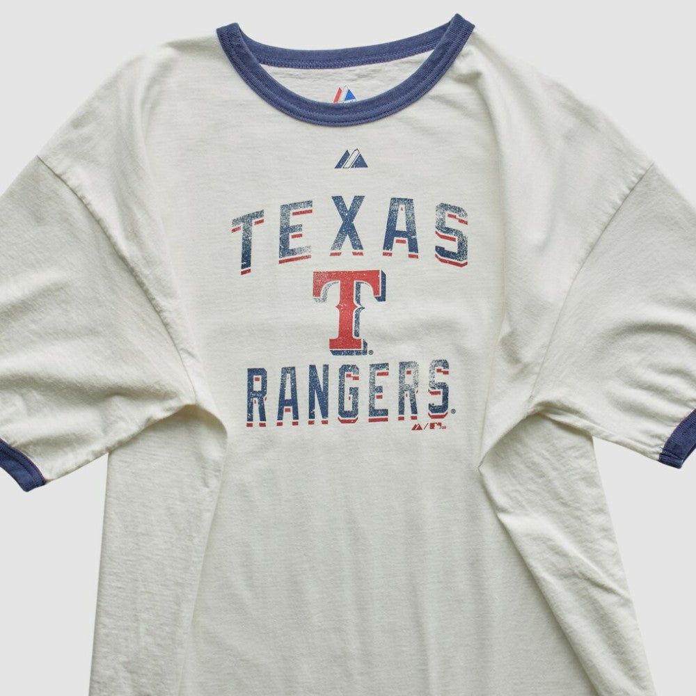 Texas Rangers Majestic 2010 T-Shirt - White - 2XVintage - Fanatics Online