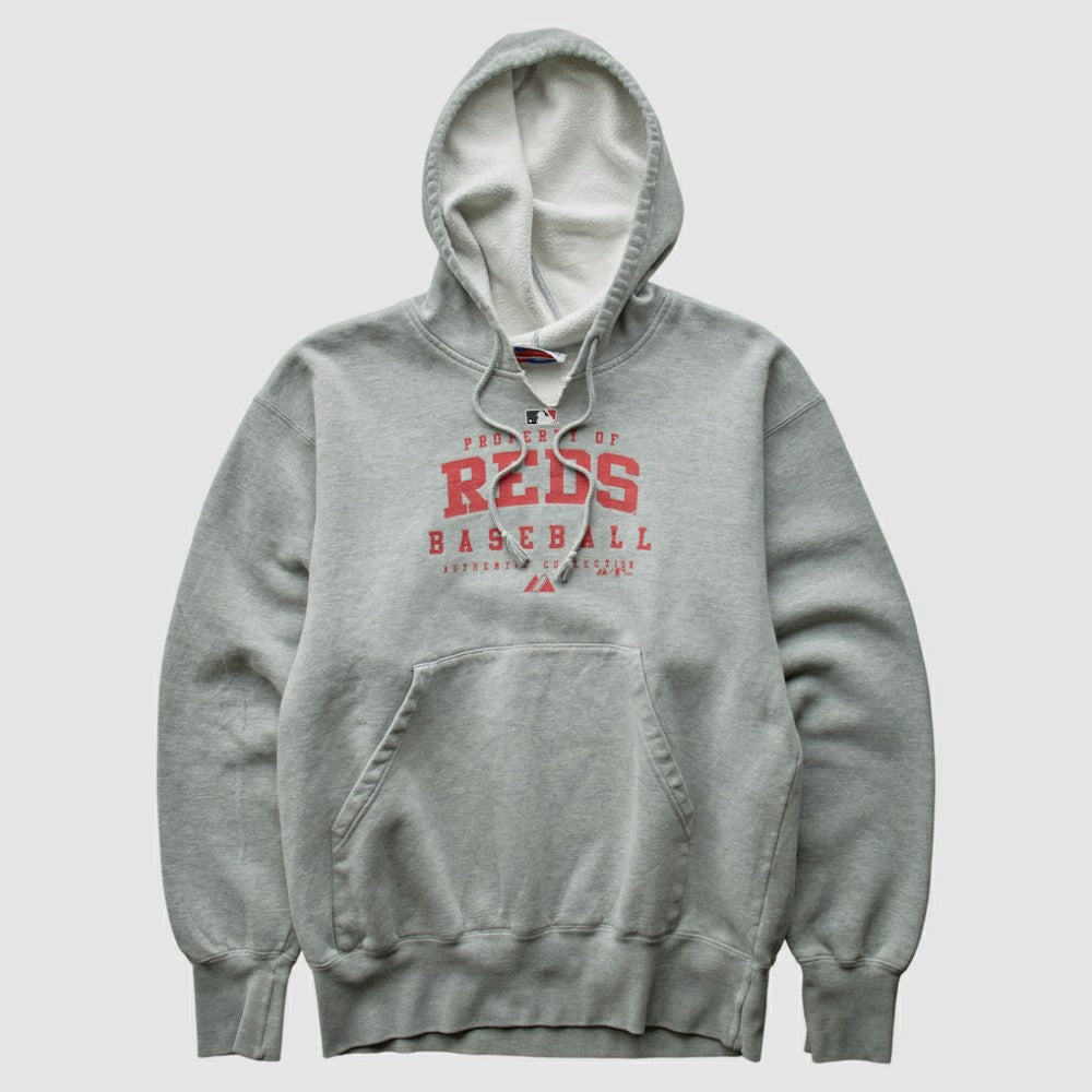 Cincinnati Reds Majestic 2005 Pullover Sweatshirt - Gray - Vintage - Fanatics Online