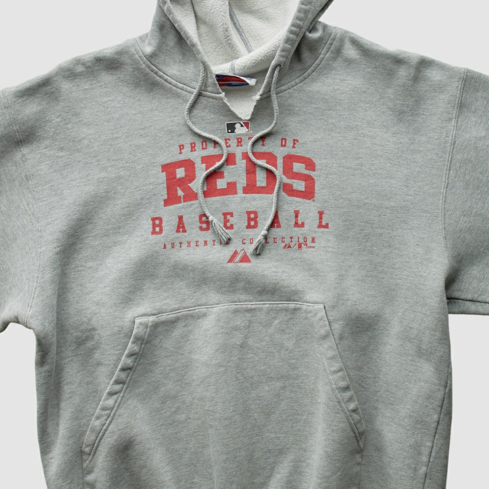 Cincinnati Reds Majestic 2005 Pullover Sweatshirt - Gray - Vintage - Fanatics Online