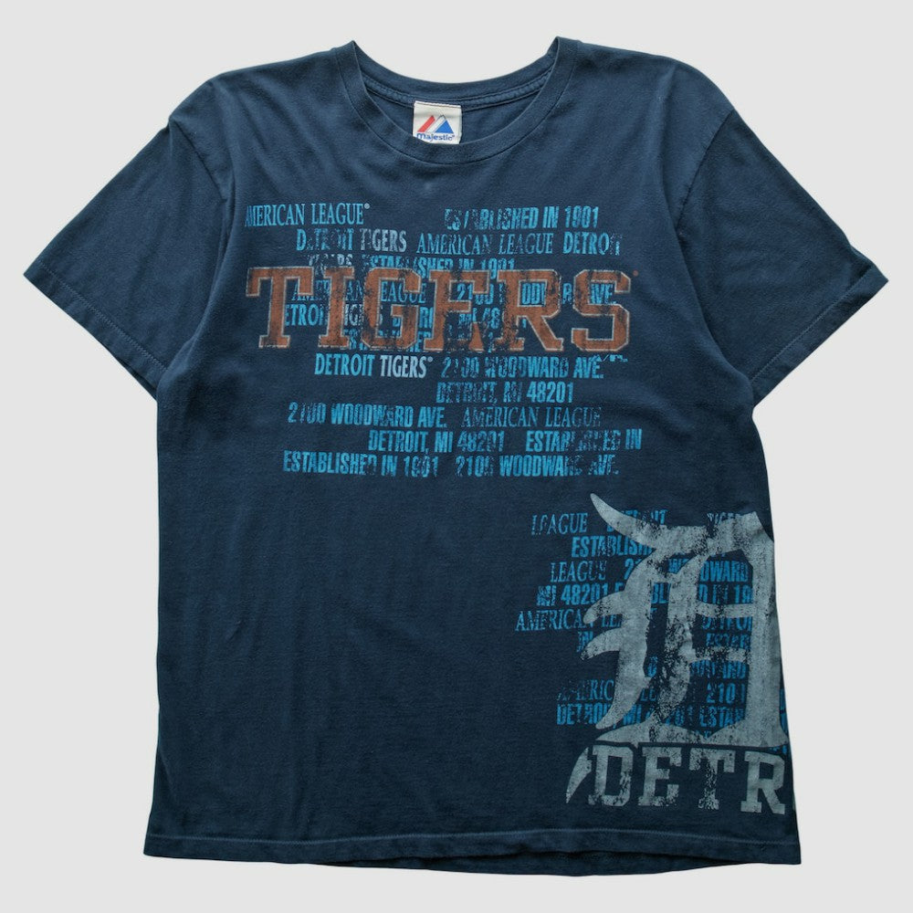 Detroit Tigers Majestic 2000s T-Shirt - Navy - Vintage - Fanatics Discount