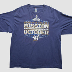Milwaukee Brewers Majestic 2011 Long Sleeve T-Shirt - Blue - 2XVintage - Fanatics Online
