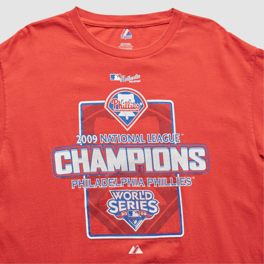 Philadelphia Phillies Majestic 2009 T-Shirt - Red - Vintage - Fanatics Discount