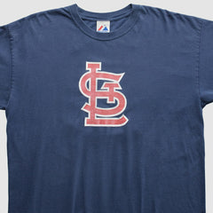 St. Louis Cardinals Majestic 2000s T-Shirt - Navy - XVintage - Fanatics Discount