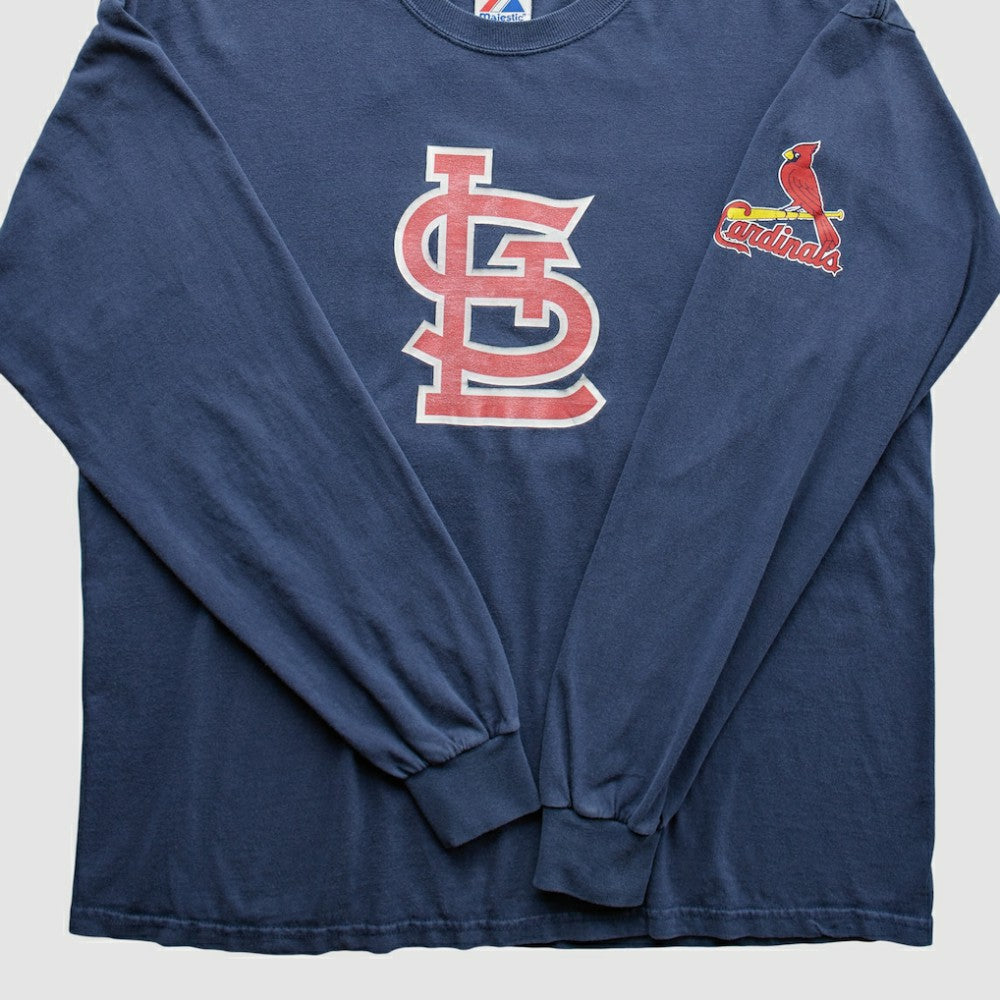 St. Louis Cardinals Majestic 2000s T-Shirt - Navy - XVintage - Fanatics Discount