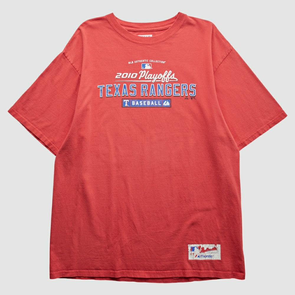 Texas Rangers Majestic 2010 T-Shirt - Red - Vintage - Fanatics Online