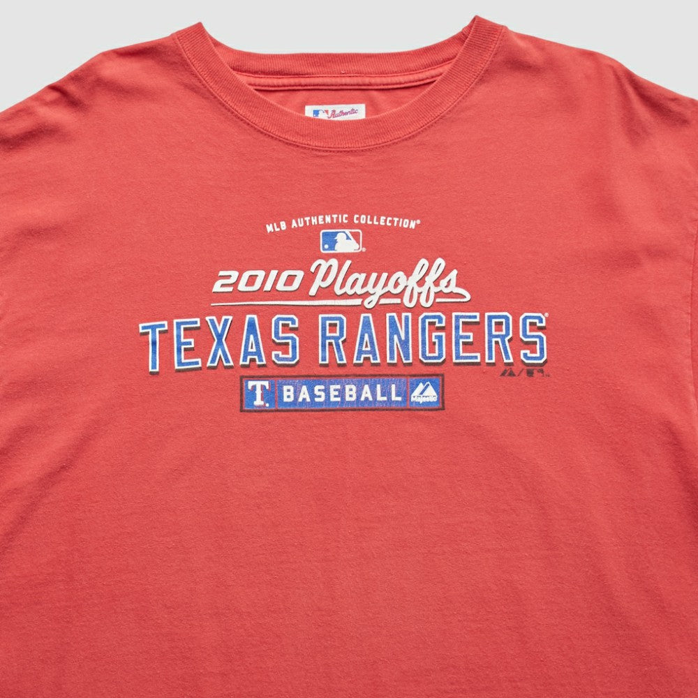 Texas Rangers Majestic 2010 T-Shirt - Red - Vintage - Fanatics Online