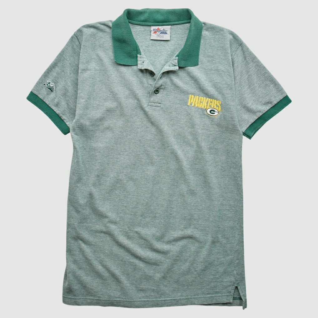 Fanatics Green Bay Packers Majestic 90s Polo Heather Gray Vintage