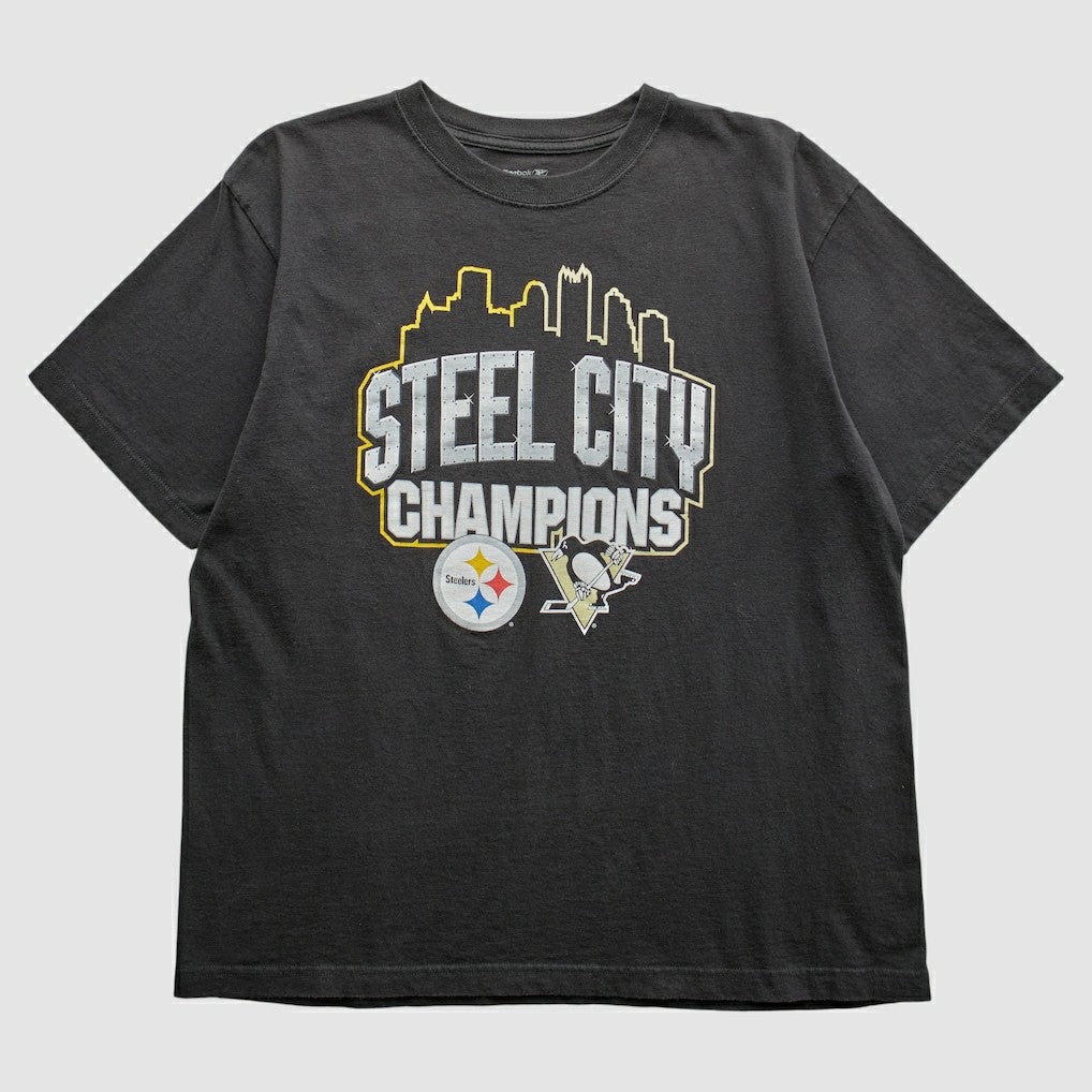 Fanatics Pittsburgh Steelers Reebok 2009 T-Shirt Black Vintage