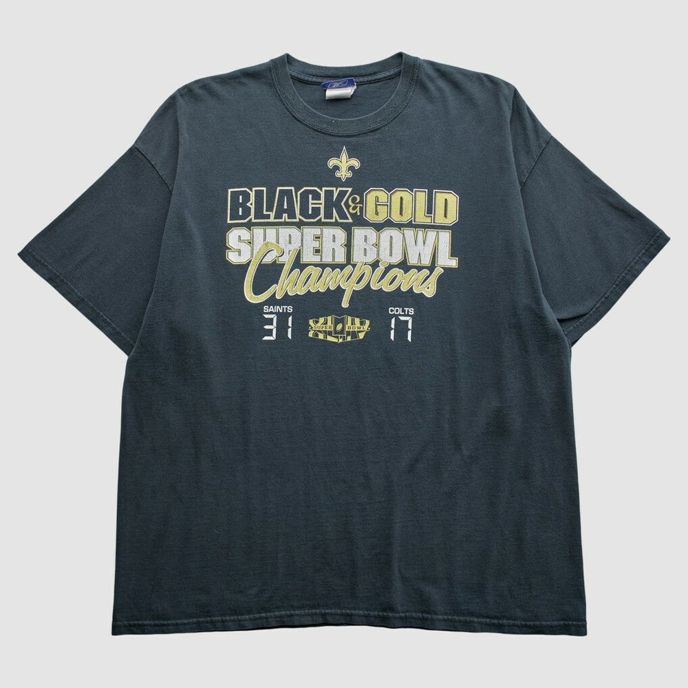 Fanatics New Orleans Saints Reebok 2010 T-Shirt Black Vintage