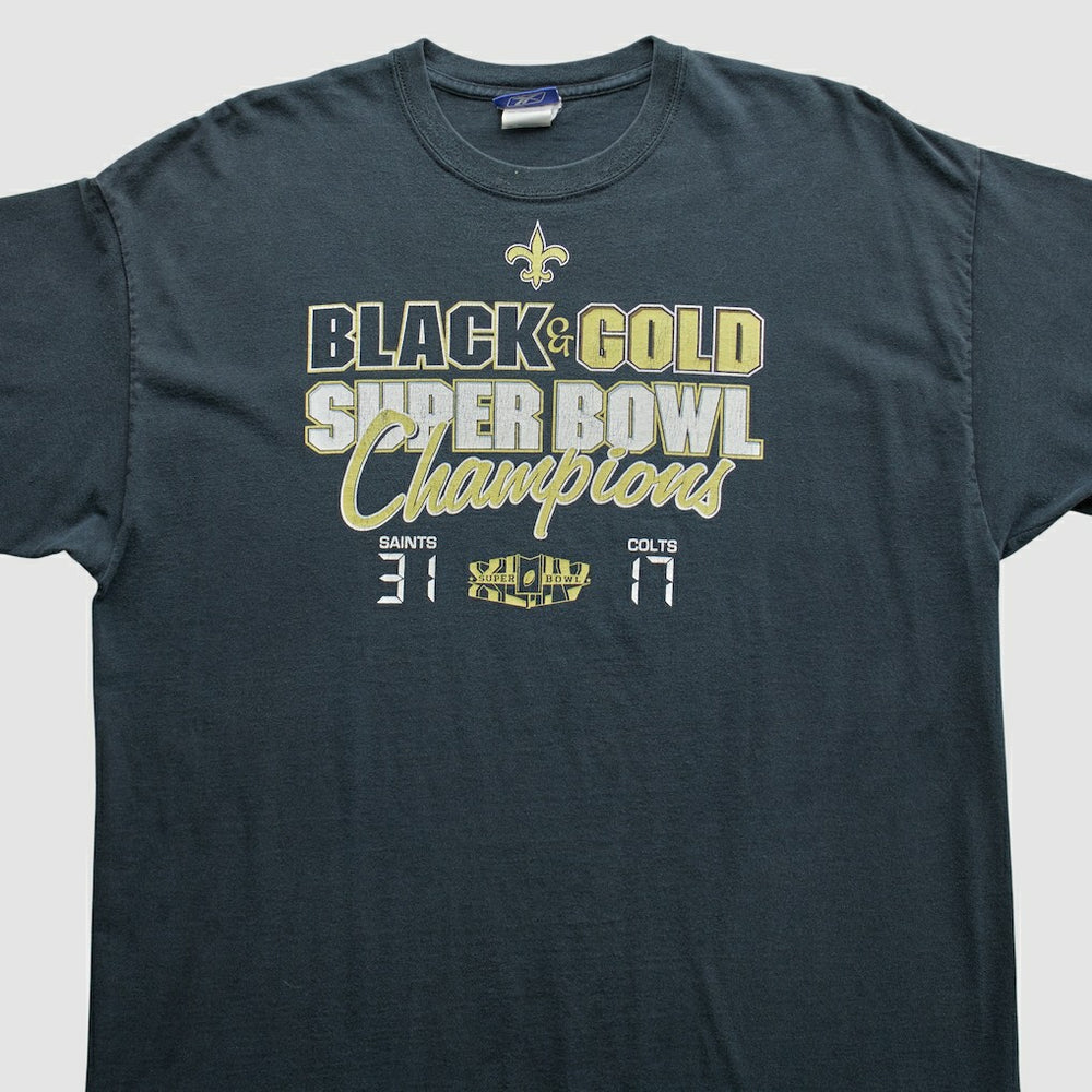 Fanatics New Orleans Saints Reebok 2010 T-Shirt Black Vintage