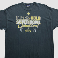 Fanatics New Orleans Saints Reebok 2010 T-Shirt Black Vintage