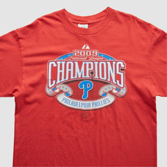 Philadelphia Phillies Majestic 2009 T-Shirt - Red - Vintage - Fanatics on Sale