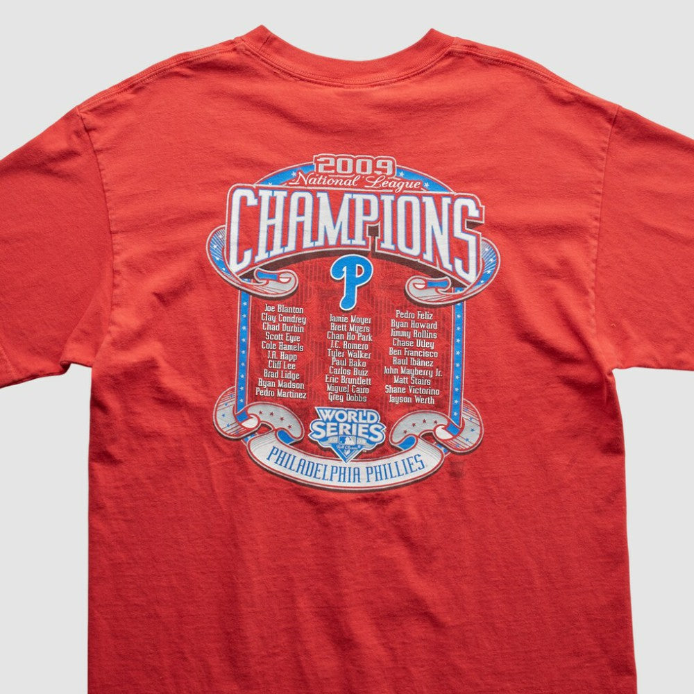 Philadelphia Phillies Majestic 2009 T-Shirt - Red - Vintage - Fanatics on Sale