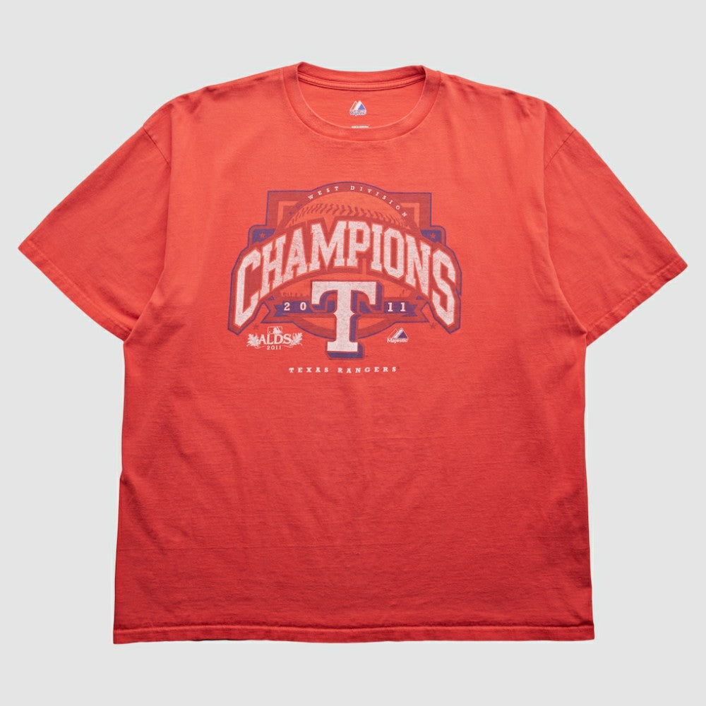 Texas Rangers Majestic 2011 T-Shirt - Red - 2XVintage - Fanatics Sale