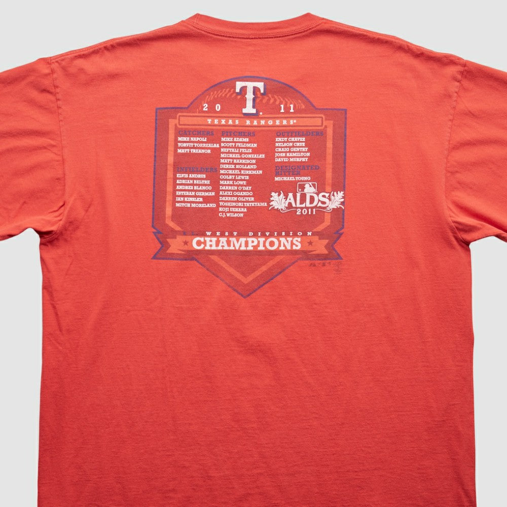 Texas Rangers Majestic 2011 T-Shirt - Red - 2XVintage - Fanatics Sale