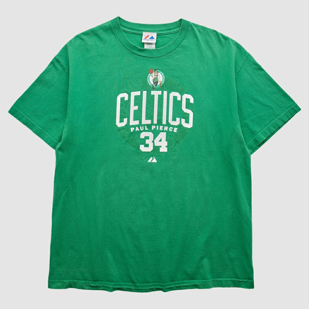 Boston Celtics Majestic 2000s T-Shirt Green Vintage | Vintage Near Me
