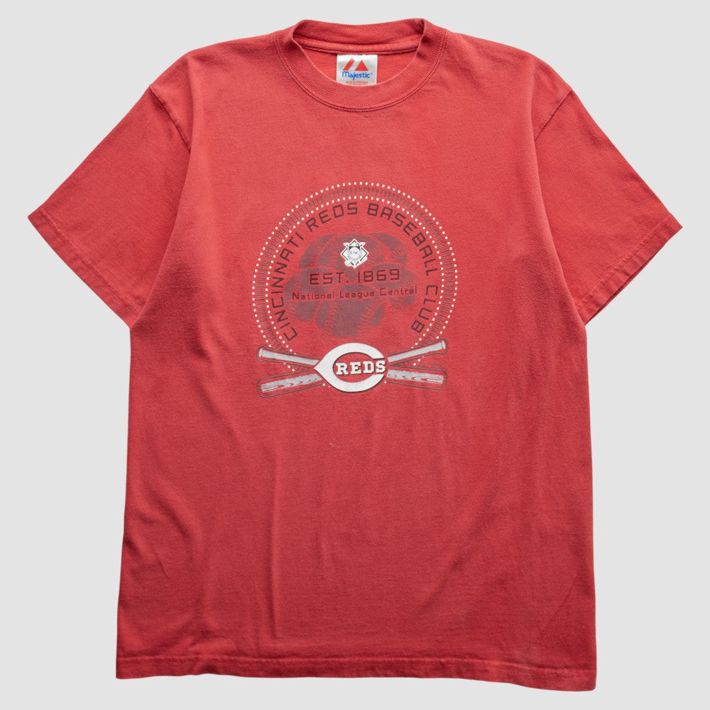 Cincinnati Reds Majestic 2000s T-Shirt - Red - XVintage - Fanatics Sale