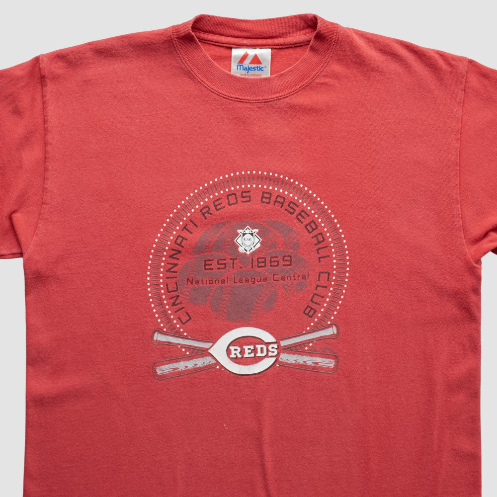 Cincinnati Reds Majestic 2000s T-Shirt - Red - XVintage - Fanatics Sale