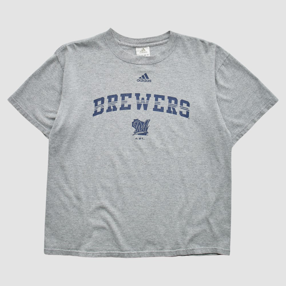 Milwaukee Brewers Adidas 2000s T-Shirt - Gray - Vintage - Fanatics Lifestyle