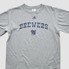 Milwaukee Brewers Adidas 2000s T-Shirt - Gray - Vintage - Fanatics Lifestyle
