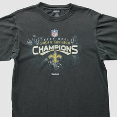 Fanatics New Orleans Saints Reebok 2009 T-Shirt Black Vintage