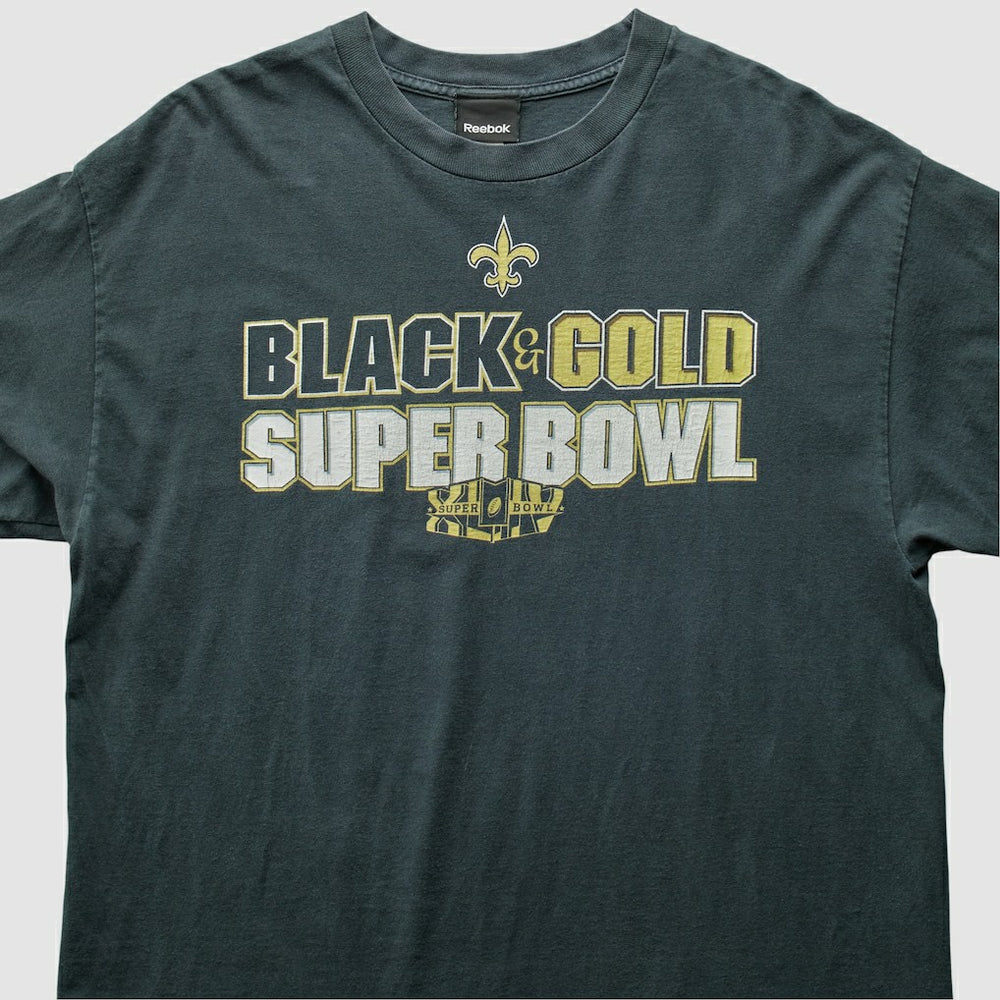Fanatics New Orleans Saints Reebok 2009 T-Shirt Black Vintage